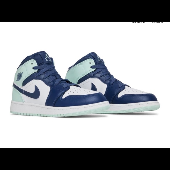 Air jordan 1 mid mystic navy mint foam in Women